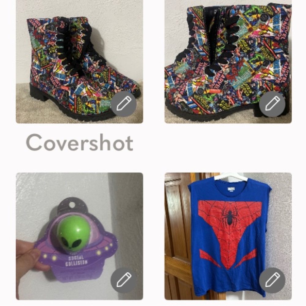 NEW Marvel multi character boots sz6🥾+Marvel🕷️tee+👽🛸lip balm NIP